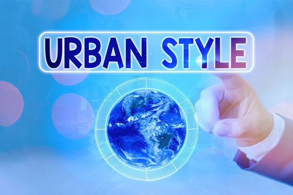 Skriva lapp som visar Urban Style. Affärsfoto visa upp mode som har dykt upp från gräsrötterna streetwear element av denna bild som tillhandahålls av NASA. — Stockfoto