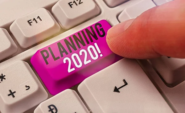 Text rukopisu plánování 2020. Koncepce znamená proces vytváření plánů na něco příštího roku. — Stock fotografie