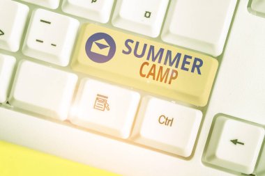 Writing note showing Summer Camp. Business photo showcasing supervised program for children conducted during the summer.