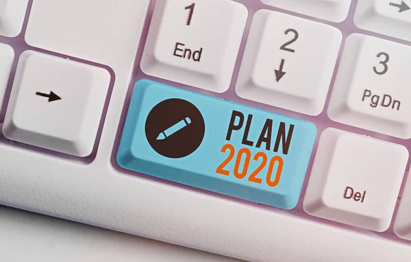 Kelime yazma planı 2020. Ayrıntılı teklif için iş konsepti gelecek yıl bir şeyler başaracak.. — Stok fotoğraf