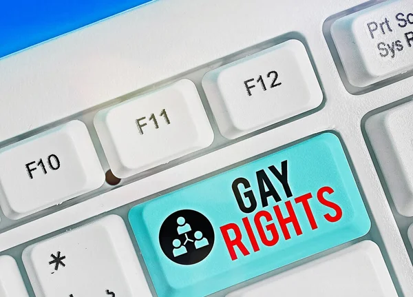 Texto de escritura de palabras Gay Rights. Concepto empresarial para la igualdad de derechos civiles y sociales de las personas homosexuales . —  Fotos de Stock