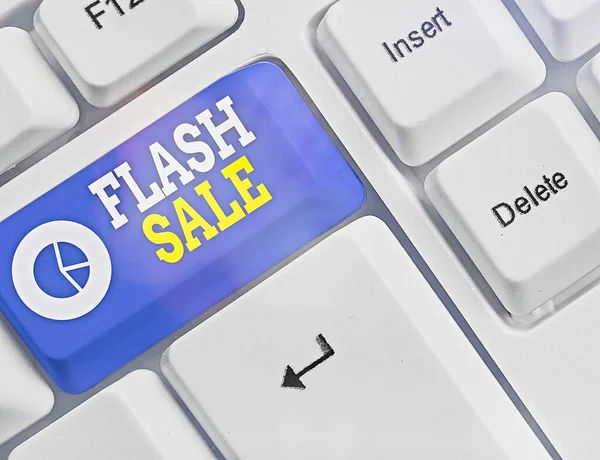 Signo de texto que muestra Flash Sale. Foto conceptual una venta de bienes a precios muy reducidos en un corto período . — Foto de Stock