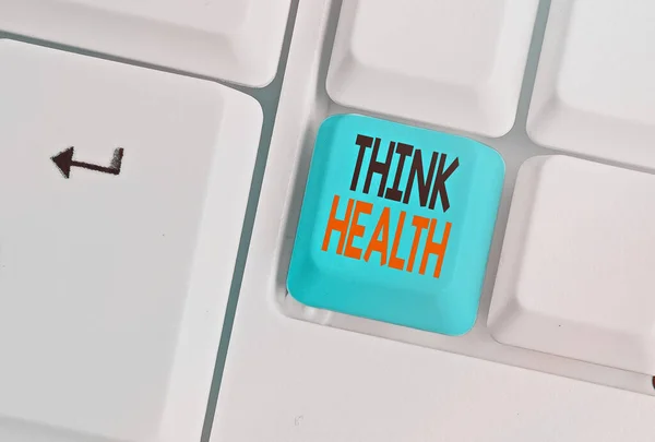 Texto de escritura de palabras Think Health. Concepto de negocio para el estado de completo bienestar físico mental y social. — Foto de Stock