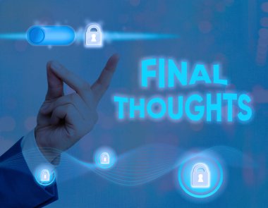 Son Düşünceleri gösteren kavramsal el yazısı. Sonuçları gösteren iş fotoğrafı ya da vardığınız sonuç içindeki son birkaç cümle.