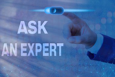 Kelime yazma Uzmanı Sor. Bir konuda yetenekli ya da bilgili birine danışma konsepti.