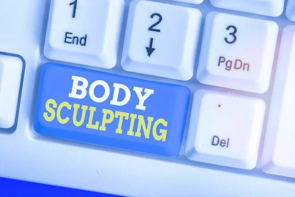 Text sign showing Body Sculpting. Conceptual photo activity of increasing the body visible muscle tone.