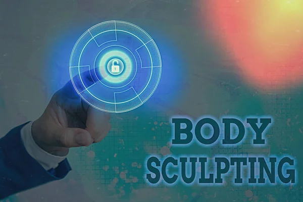 Handwriting text writing Body Sculpting. Concept meaning activity of increasing the body visible muscle tone.