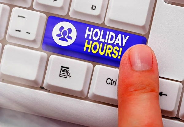 Parola di scrittura del testo Ore di vacanza. Business concept per i dipendenti riceve il doppio della loro retribuzione normale per tutte le ore . — Foto Stock