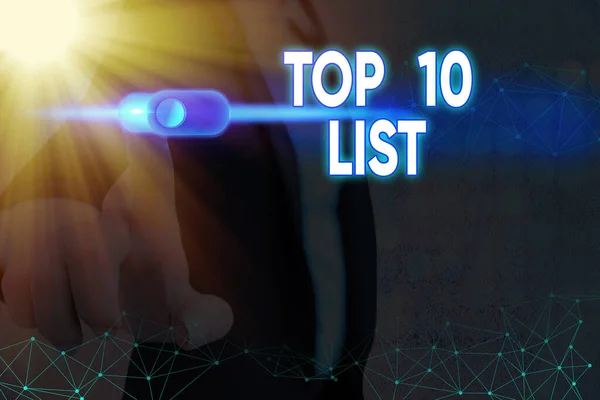 Handwriting text writing Top 10 List. Concept meaning the ten most important or successful items in a particular list. — Stockfoto