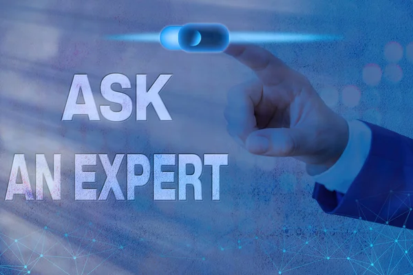 Kelime yazma Uzmanı Sor. Bir konuda yetenekli ya da bilgili birine danışma konsepti.