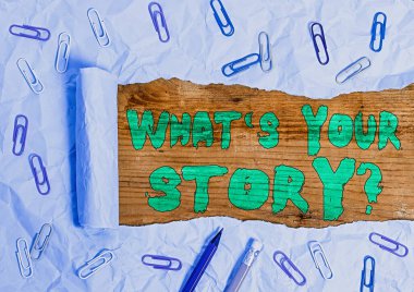 Kelime yazma metni Hikaye Sorunuz Nedir? Geçmişteki olayları sorma biçimi konsepti.