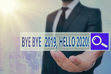 Kavramsal el yazısı, güle güle 2020 Merhaba 2020 'yi gösteriyor..