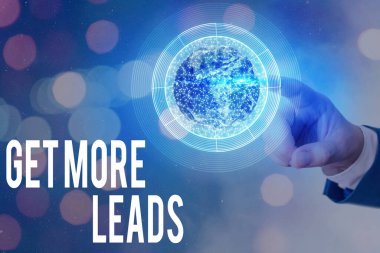 Get More Leads 'i gösteren bir not yazıyorum. Daha fazla müşteriye sahip olmak ve NASA tarafından desteklenen bu görüntünün hedef satış elemanlarını geliştirmek için iş fotoğrafı gösterimi.