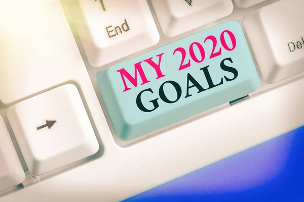 Word writing text My 2020 Goals. Business concept for setting up personal goals or plans for the current year. — Stock Photo, Image