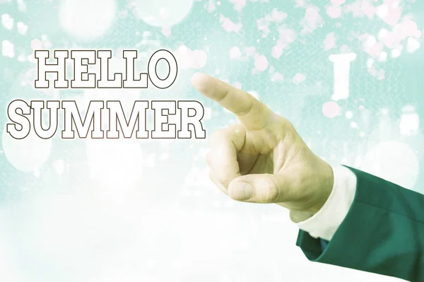 Handwriting text writing Hello Summer. Concept meaning season after spring and before autumn where the weather is hot. — Stock Photo, Image