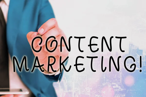 Word writing text Content Marketing. Business concept for involves creation and sharing of online material.