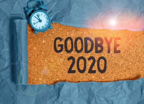 Conceptual hand writing showing Good Bye 2020. Business photo text express good wishes when parting or at the end of last year.