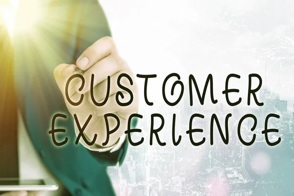 Word writing text Customer Experience. Business concept for product of interaction between organization and buyer. — Stock Photo, Image