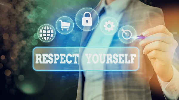 Word writing text Respect Yourself. Business concept for believing that you good and worthy being treated well. — Stock Photo, Image