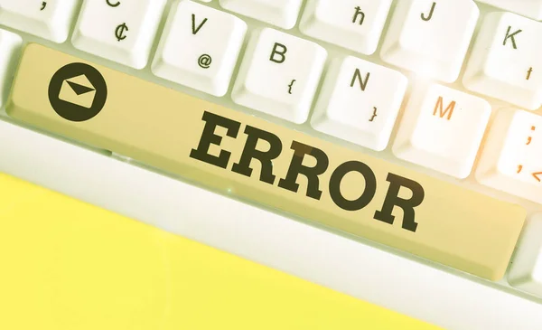 Conceptual hand writing showing Error. Business photo showcasing state or condition of being wrong in conduct judgement or program. — Stock Photo, Image