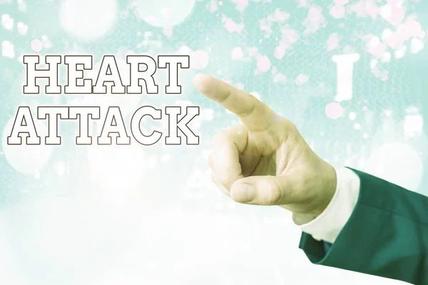 A escrever texto a escrever "Heart Attack". Conceito que significa ocorrência súbita de trombose coronariana, resultando em morte . — Fotografia de Stock