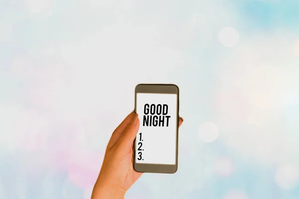 Word writing text Good Night. Business concept for expressing good wishes on parting at night or before going to bed.