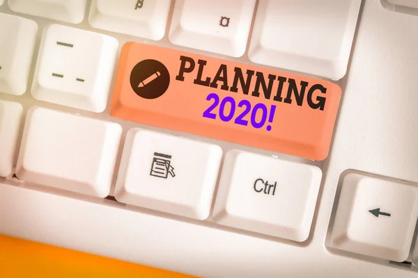 Segno di testo che mostra Pianificazione 2020. Processo fotografico concettuale di fare piani per qualcosa il prossimo anno . — Foto Stock