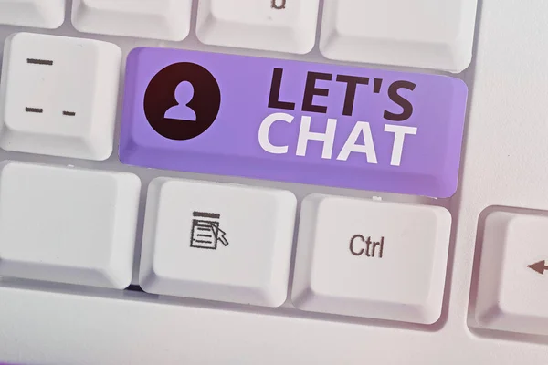 Texte d'écriture Word Lets Is Chat. Concept d'entreprise pour inviter la manifestation à avoir une conversation informelle avec vous . — Photo