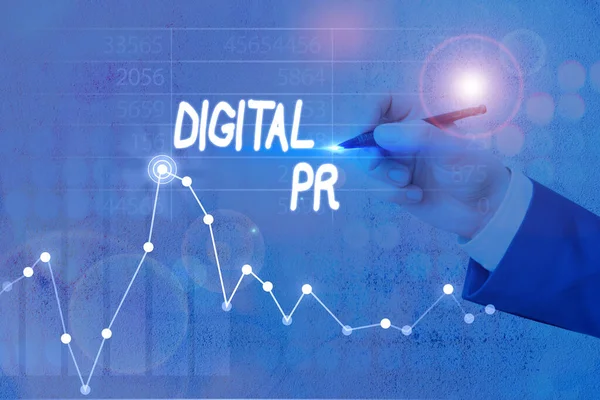 Text sign showing Digital Pr. Conceptual photo marketing strategy used to increase their online presence.