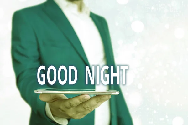 Text sign showing Good Night. Conceptual photo expressing good wishes on parting at night or before going to bed.