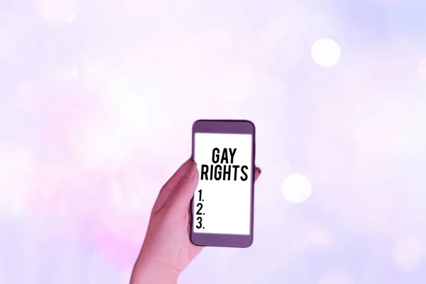 Woord schrijven tekst Gay Rights. Bedrijfsconcept voor gelijke burger- en sociale rechten voor homoseksuelen. — Stockfoto