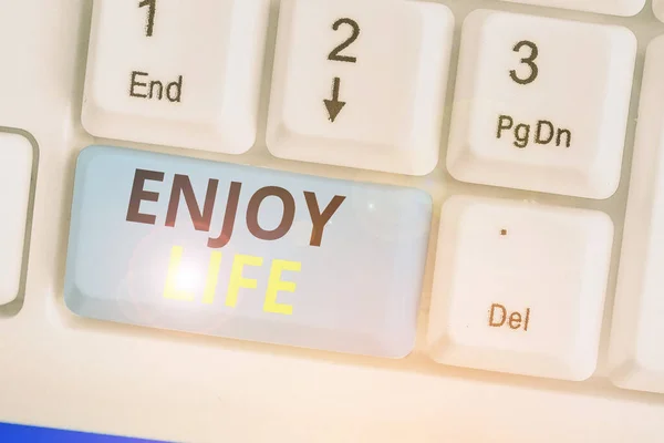 Conceptual hand writing showing Enjoy Life. Business photo text having a happy point of view and a positive outlook in life. — Stock Photo, Image