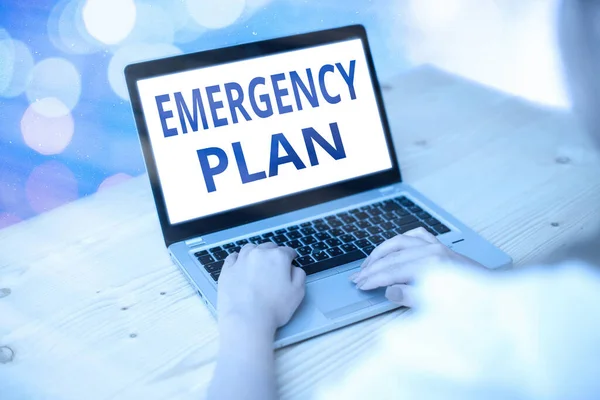 Word writing text Emergency Plan. Business concept for procedures for handling sudden or unexpected situations.