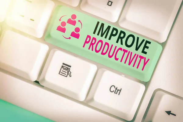 Text sign showing Improve Productivity. Conceptual photo to increase the machine and process efficiency.