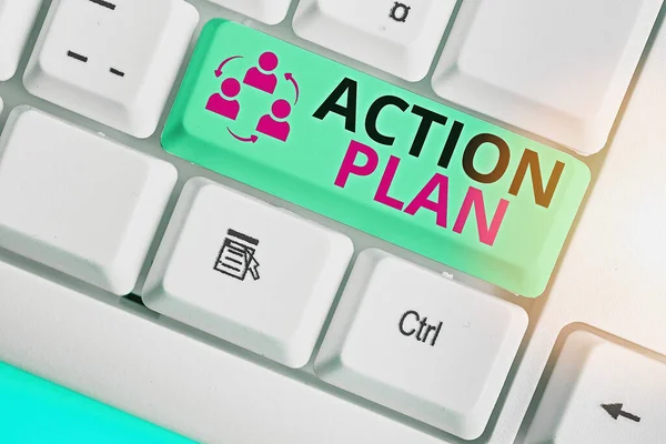 Text sign showing Action Plan. Conceptual photo detailed plan outlining actions needed to reach goals or vision.