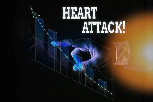 Testo calligrafico Heart Attack. Concetto che significa improvvisa comparsa di trombosi coronarica con conseguente morte . — Foto Stock