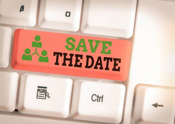 Word writing text Save The Date. Business concept for Organizing events well make day special event organizers.