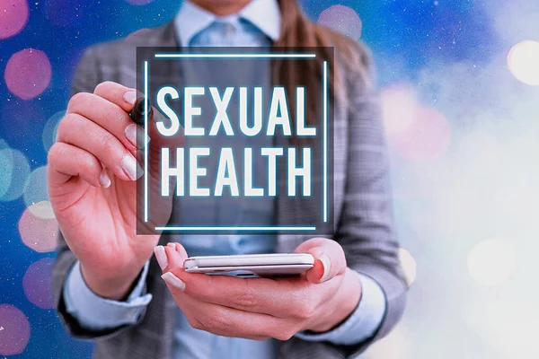 Szexuális egészséget mutató szöveg. Fogalmi fotó pozitív és tiszteletteljes megközelítése a szexuális kapcsolatok. — Stock Fotó