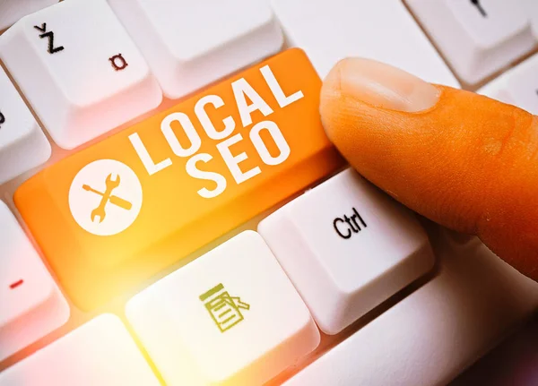 Text sign showing Local Seo. Conceptual photo helps businesses promote products and services to local customers. — Stock Photo, Image
