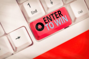 Kelime yazma metni Kazanmak için girin. Bir şeyi ödül ya da kazanma şansı karşılığında takas etme konsepti.