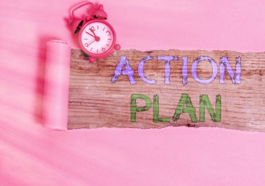Eylem Planı 'nı gösteren kavramsal el yazısı. İş fotoğrafı metni hedeflere ya da vizyona ulaşmak için gereken eylemleri özetleyen ayrıntılı plan.