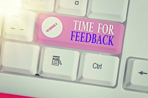 Writing note showing Time For Feedback. Business photo showcasing information about reactions to a product or services. — Stock Photo, Image