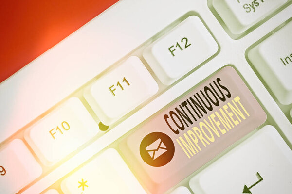 Text sign showing Continuous Improvement. Conceptual photo ongoing effort to improve products or processes.