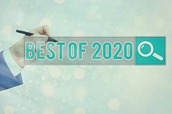 Fogalmi kézírás bemutató Best Of 2020. Üzleti fotó szöveg nagy és csodálatos dolgok és események történtek 2020-ban. — Stock Fotó