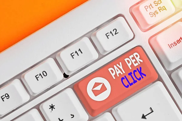 Word writing text Pay Per Click. Business concept for internet marketing in which payment is based on clickthroughs. — Stock Photo, Image