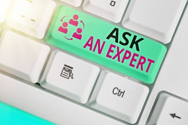 Bir Uzmana Sor yazısını gösteriyor. Kavramsal fotoğraf danışmanı. Bir konuda yetenekli ya da bilgili birine..