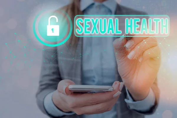 Szövegírás Szexuális egészség. Üzleti koncepció a szexuális kapcsolatok pozitív és tiszteletteljes megközelítéséhez. — Stock Fotó