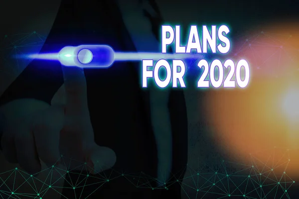 Написання текстових планів на 2020 рік. Концепція, що означає намір або рішення про те, що збирається зробити . — стокове фото