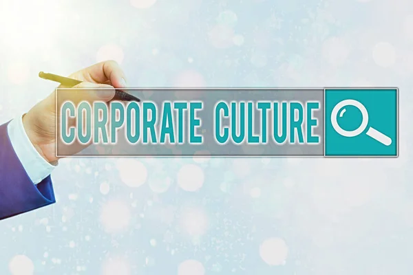 Fogalmi kézírás, amely bemutatja a vállalati kultúrát. Üzleti fotó szöveg átható értékek és attitűdök jellemzik a cég. — Stock Fotó