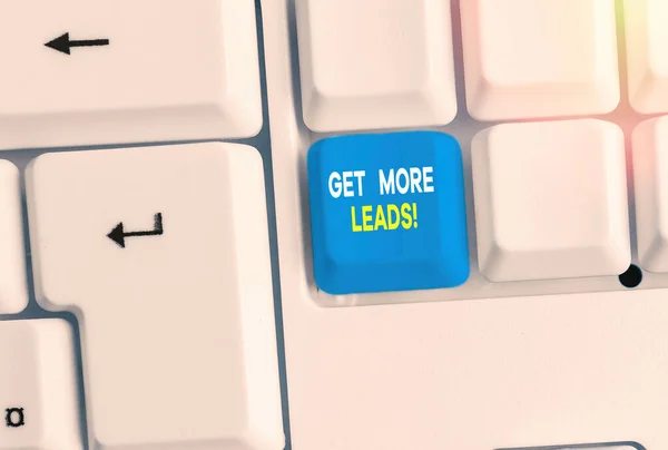 Text sign showing Get More Leads. Conceptual photo to have more customers and improve your target sales. — Stock Photo, Image